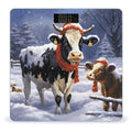 Christmas Snow Cow Scale for Body Weight Safe Rounded Corners Tempered Glass Digital Bathroom Scale LED Display 400lb Capacity Weight Scales with High Precision Sensors