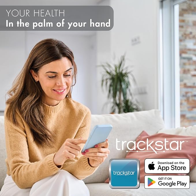 trackstar Black Digital Weight Scale | 440 lb Weight Capacity | trackstar Monitoring App | Bluetooth iOS &amp Android Compatible | Measure Track and Share Results
