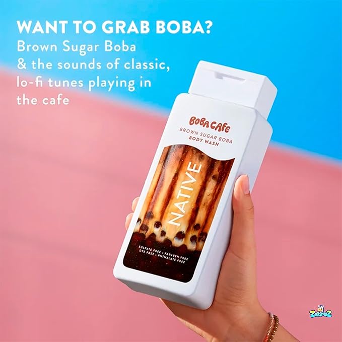 Native Body Wash Limited Edition Brown Sugar Boba Sulfate Free Body Wash for Women &amp Men Boba Café 18 fl - Pack Of 02