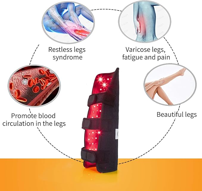 DGXINJUN Red Light Therapy Devices 880nm Near Infrared LED Calf Arm Muscle Pain Relief Wrap for Lower Leg Cramps Home Use Damage Deep Penetrating