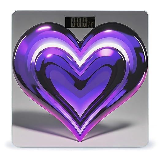 Purple Hearts Smart Scale for Body Weight Accurate Bathroom Scale with LED Display Digital Weight Scales Weighing Machine High Precision Scales for Bath Home