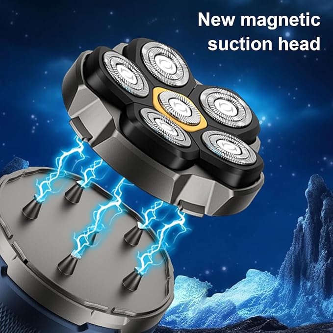 VEAREAR Head Shavers for Bald Men 6D Magnetic Ergonomic Electric Razor with LED Display IPX8 Waterproof Wet &amp Dry Use USB-C Rechargeable Hypoallergenic Skull Shaver Gift for Beloved Men