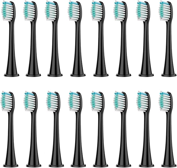 8Pcs Replacement Brush HeadsCompatibility for DiamondClean HX3/HX6/HX9 Series Electric Toothbrush HX6064(16Pcs Black)