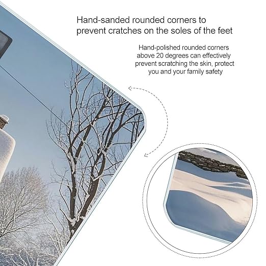 Winter House Bathroom Scale for Body Weight Bathroom Weighing Scales with Back Lit LED Display Sturdy Tempered Glass Body Weight Bathroom Scale 400lb Weighing