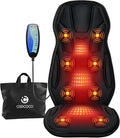 CooCoCo 8 Motors Massage Seat Cushion Upgraded 2X Larger Heating Back Massager with Heat 5 Modes &amp Auto Off Back Massage Chair Pad for Home Office Use for Women Men Dad Mom