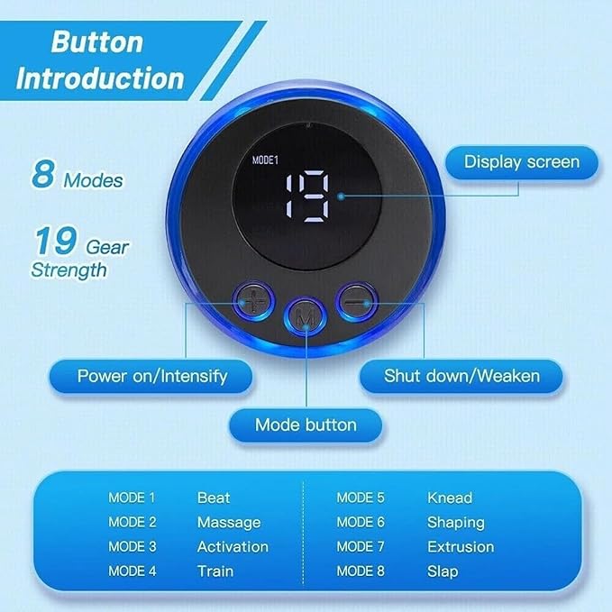 Foot Massager Mat for Relaxes Muscles Foot Plate Muscle Stimulator with Remote Control 8 Massage Modes 19 Intensity Levels Suitable for Both Office and Home Use (1 Set)