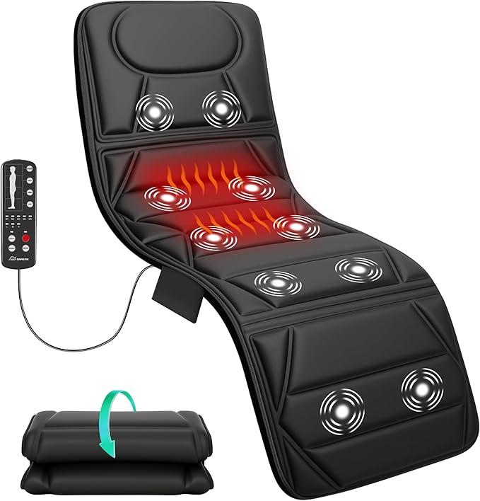 Full Body Massage Mat Pad for Bed Massage Chair Pad with 10 Vibration Motors &amp 5 Massage Modes Vibrating Heating Massage Mattress Pad for BackMassager with Auto Shut Off Gift for Men Women