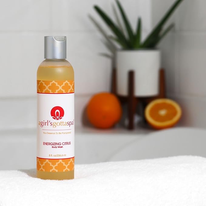 A Girl's Gotta Spa! Sulfate-Free Natural Body Wash Citrus Essential Oils 100% Vegan Cruelty-Free Moisturizing Shower Gel