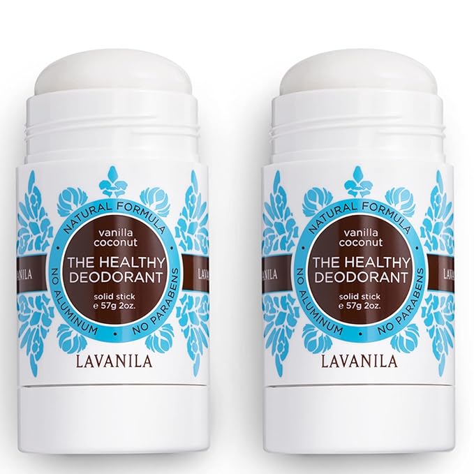Lavanila Vanilla Coconut Deodorant for Women 2-Pack (2 Oz Each) - Natural Aluminum Free Solid Stick Deodorant Made In USA Vegan