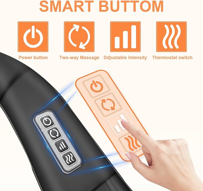 White Elephant Gifts for AdultsNeck MassagerChristmas Gifts for Women Men - Shiatsu Back and Neck MassagerShoulder Massager Deep Tissue with HeatElectric 4D Massage Pillow(NOT Cordless)