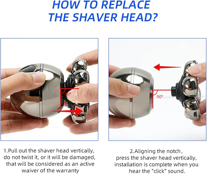 5-in-1 Electric Head Shaver for Bald MenRotary Design Head ShaversElectric Men's Grooming Kit with Rotary Blades Clippers Nose Trimmer Brush MassagerCordless and Rechargeable