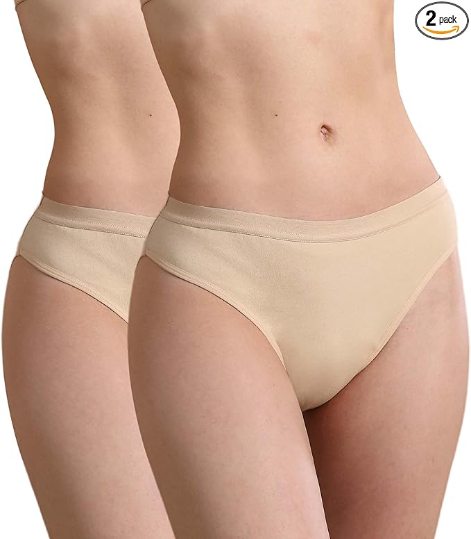 Washable Incontinence Underwear for Women 2 oz Ladies Leak Proof Briefs for Postpartum Bladder Control 2 Pack (Beige XL)