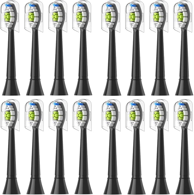 Compatible for 4/8pcs Replacement Toothbrush Heads Compatible with Philips Sonicare Soft Electric Brush Head 4100 6500 6100 7500 5(8White 8Black)