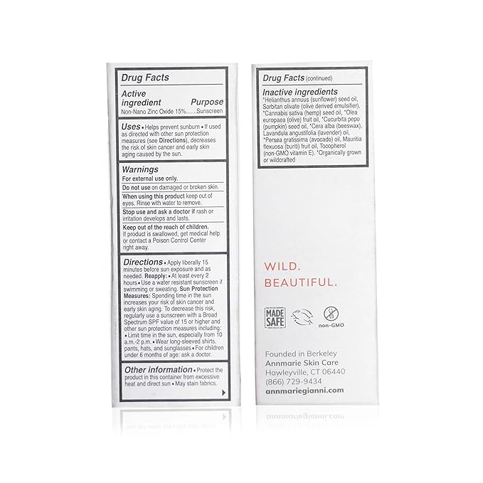Annmarie Skin Care Sun Love SPF 20 Sunscreen - Reef Safe. - Non-Nano Zinc Oxide Sunscreen with Moisturizing Organic Pumpkin Sunflower Hemp Seed Oils Lightweight &amp Sheer (50mL 1.7 fl oz)