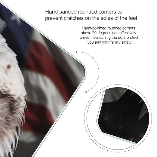 Digital Bathroom Scale for Body Weight Scale with Bright LCD Display High Accuracy Step-On Technology Auto On/Off America Flag and Eagle Digital Scales 400 Lbs /180kg