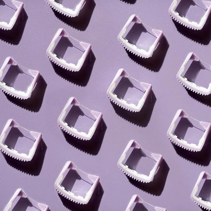 Slate Flosser Refills - Reusable Woven Floss PFAS-Free Non-Toxic Dental Floss | Fits Slate Electric Flosser w/Tongue Scraper &amp Gum Sweeps | 20-Pk Lilac Smooth Floss Heads