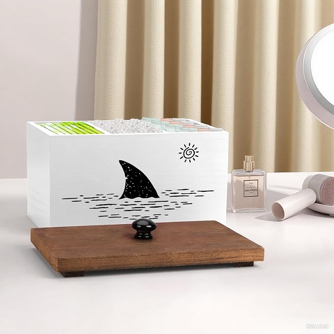 Tampon Holder for BathroomWhite Feminine Product OrganizerGirl Stuff Box for BathroomPad and Tampon Organizer for BathroomPad Holder for BathroomShark Week Bathroom OrganizerBathroom Accessories