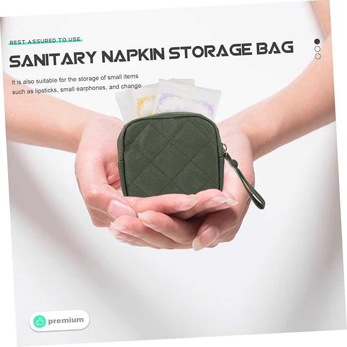 NOLITOY 4pcs Portable Sanitary Napkin Bag for Women Cute Travel Toiletry Bag Zipper Period Products Holder for School Adorable Period for Women
