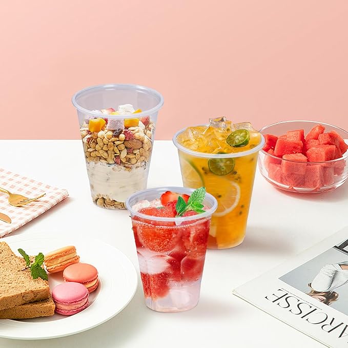 500 Pack 7 oz Plastic Cups Disposable Drinking Cups Water Cups Plastic Clear Cups for Party Wedding Graduation Travel Holiday Events BirthdayColdHot