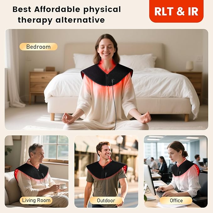 Viconor Red Light Therapy for Body Infrared Light Therapy for Neck and Shoulder at Indoor Neck Massager Pain Relief 194 LEDs 660nm &amp 850nm 30W High Power