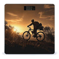 Mountain Bike in The Evening Bathroom Scale Rounded Smart Scale for Body Weight Automatic Power On/Off Weight Scales Accurate Bathroom Digital Scales for Pet Home Bedroom Kitchen