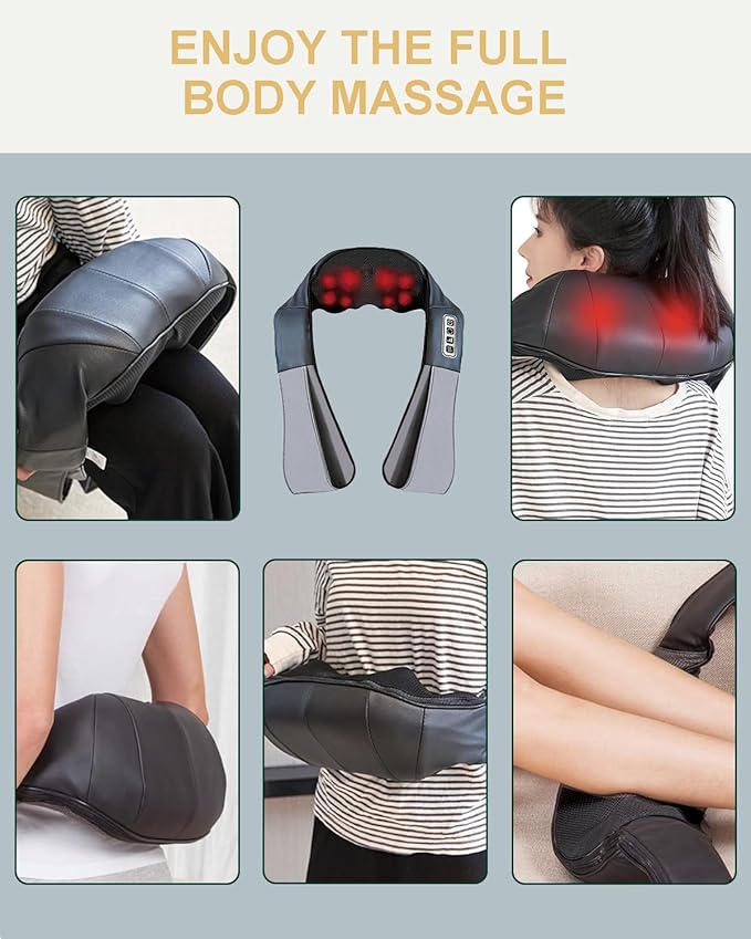 Neck Massager with Heat Shiatsu Shoulder and Back Massager Electric Kneading Back Massager Massage Pillow for Deep Tissue Birthday Day Gifts for Husband Wife Dad Mom Women &amp Man