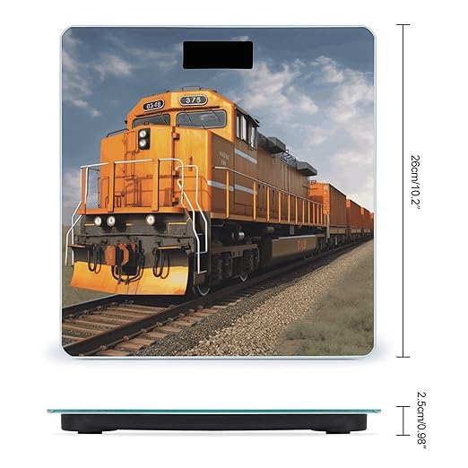 Freight Train Weight ScaleClear LED Display Bathroom Digital Weighing ScaleTempered Glass Digital Bathroom Scale for Body Weight Capacity Up to 400 Lbs