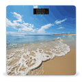 Sea and Beach Scale for Body Weight Anti-Slip Digital Bathroom Scale Sturdy Toughened Glass Weighing Scales High Precision Safe Rounded Corners Smart Scales