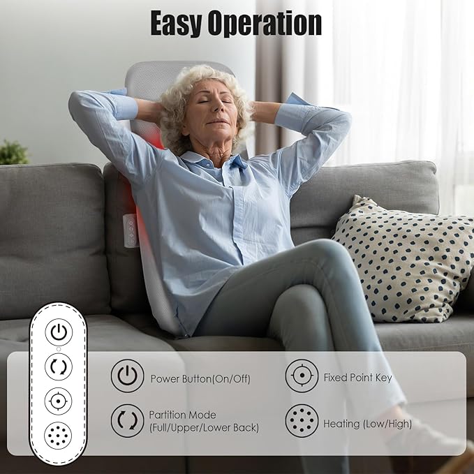 Full Body Electric Massage Mat with Heat Vibration Back Massage Pad Cushion with Inflatable Head Pillow and Lumbar Pillow 10 Vibration Motors 3 Timers (28x14)