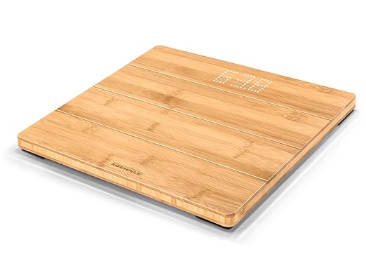 Soehnle Style Sense Bamboo Magic Digital Bathroom Scales Weight up to 180 kg in 100 gram Increments Display Visible When On Scales Including Batteries Personal Scales