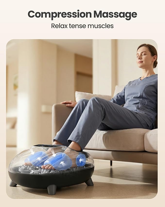 CILI Foot Massager with Heat Shiatsu Foot Massage Machine for Plantar Fasciitis Neuropathy 3 Sole &amp Instep Heating Levels 3 Intensity Adjustable Up to Size 14 Gifts for Him Her