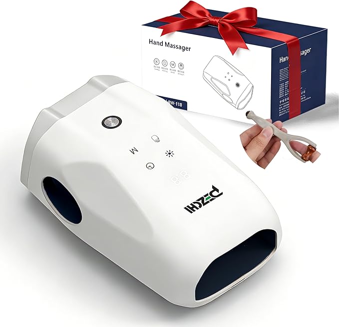 Hand Massager with Heat and Compression for Arthritis and Carpal Tunnel FingerPalm and Wrist MassageHand Relief5 Pressure Levels 5 ModesRelaxation at OfficerGifts for MenWomen and Mom