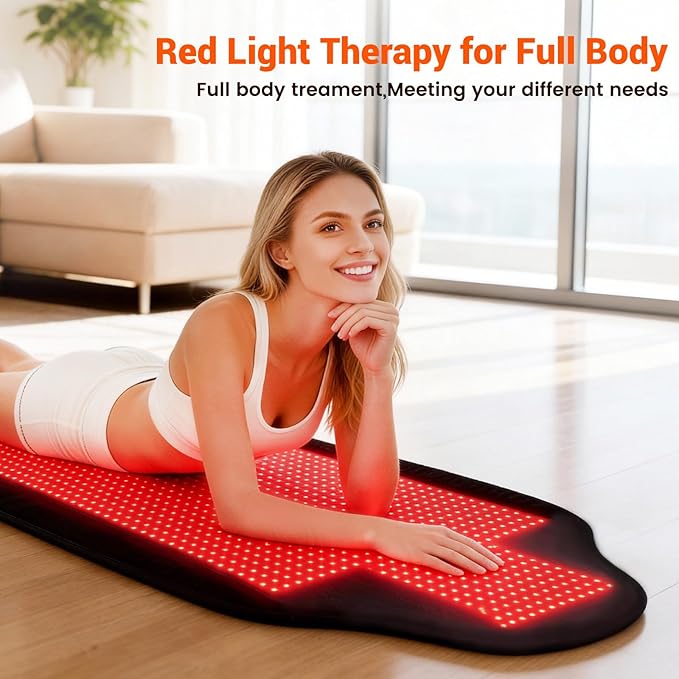Red Light Therapy Mat for Body Upgraded Large 73 x 33 Red Light Therapy Blanket 3 in 1 Infrared LED Beads 660nm &amp 850nm Adjustable Timer &amp Intensity for Full Body Pain Relief (73 x 33 S