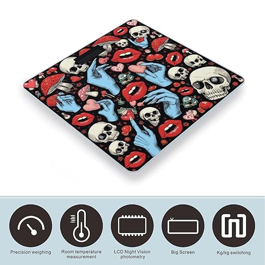 Women's Digital Bathroom Weighing Scale Automatic Switch Energy Saving Scale Smart Scale for Body Weight Halloween Goth Skull Mushroom Vampire Magic Witch Witchcraft