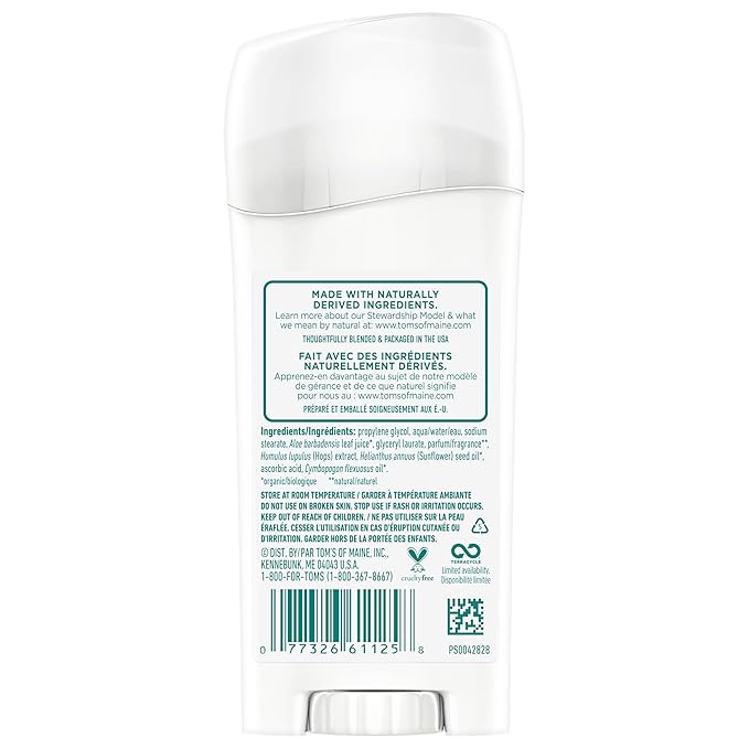 Tom's of Maine Long-Lasting Aluminum-Free Natural Deodorant for Women Fresh Apricot 2.25 oz. 3-Pack (Packaging May Vary)