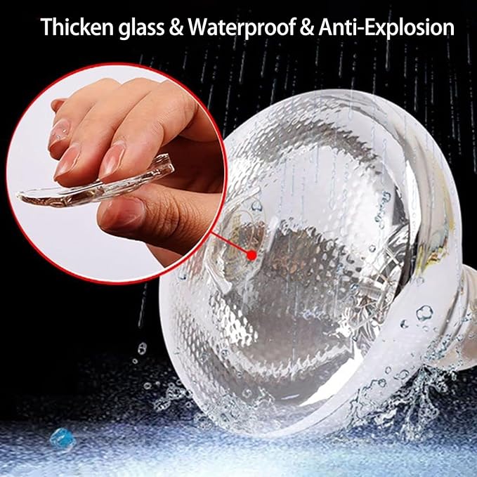 250W Heat Lamp Bulbs for Chickens Clear Glass Incandescent Heat Lamp Infrared Heat Bulb for Brooder Coop Food Service Reptiles Pets Bathroom 110V E26 Light Therapy Reflector Heat Bulb4 Pack