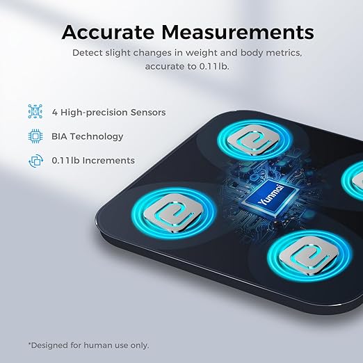 Yunmai Smart Scale with BMI Body Fat Muscle Mass Body Weight Body Fat Scale 13 Body Composition Scale Accurate Digital Bathroom Scale Bluetooth Apple Health Compatible Rechargeable 400lb