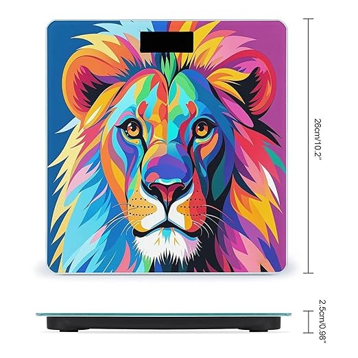 Colorful Lion Scale for Body Weight Digital Bathroom Scale Toughened Glass High Precision Scales for Body Weight with Large LCD Backlight Display Weight Scales