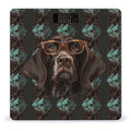 German Shorthaired Pointer in Glasses Bathroom Scale Rounded Smart Scale for Body Weight Automatic Power On/Off Weight Scales Accurate Bathroom Digital Scales for Pet Home Bedroom Kitchen