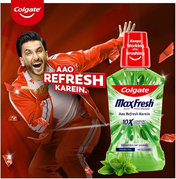 Colgate Plax Fresh Tea Mouthwash 0% Alcohol - 750 ml (250 ml - Pack of 3)