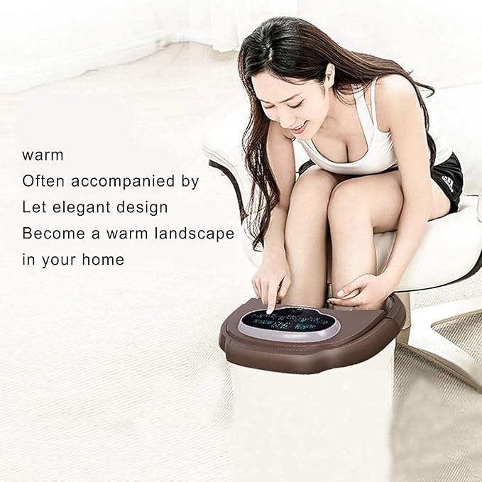 Foot Spa/Bath Massager with Motorized Rollers Shiatsu Massage Shower Heat Red Light Temperature Control Timer LED Display Drainage Pipe for Foot Stress Relief