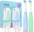 Kids Electric Toothbrushes 2 Pack Smart Sonic Toothbrush for Boys and Girls 3 4 5 6 7 8 9 10 11 12 (Blue+Mint 2 Pack)