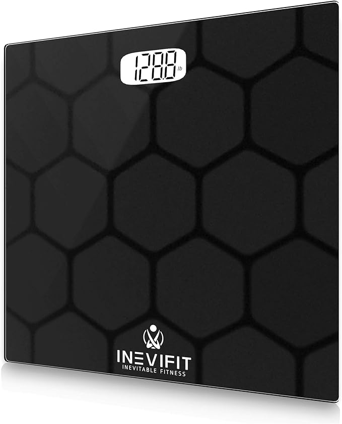 INEVIFIT Bathroom Scale Highly Accurate Digital Bathroom Body Scale Measures Weight up to 400 lbs. Includes Batteries