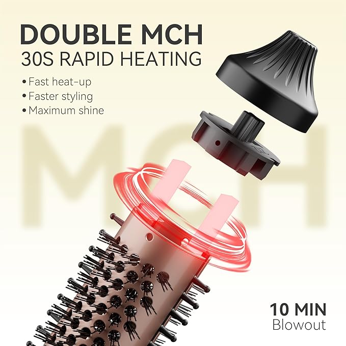 Thermal Brush MINI &amp Tiny 1 Inch Ionic Heated Round Brush for Smooth Style Tourmaline Ceramic Cepillo para Pelo for Short to Medium Hair Adjustable Temperature Dual Voltage Compact-Size