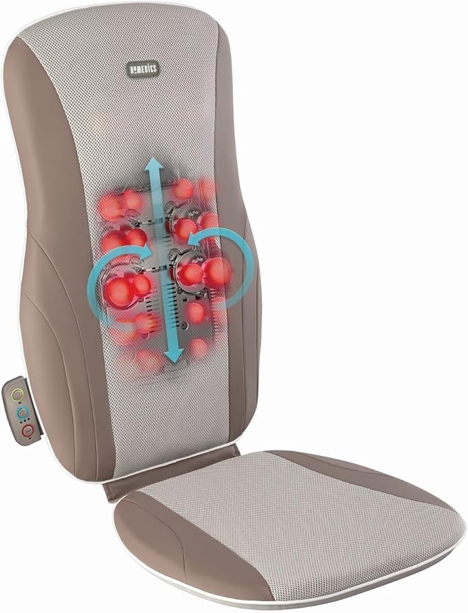 Homedics Shiatsu Back Massage Cushion with Adjustable Speeds and Comforting Heat Fits Most Chairs Brown 1 Count