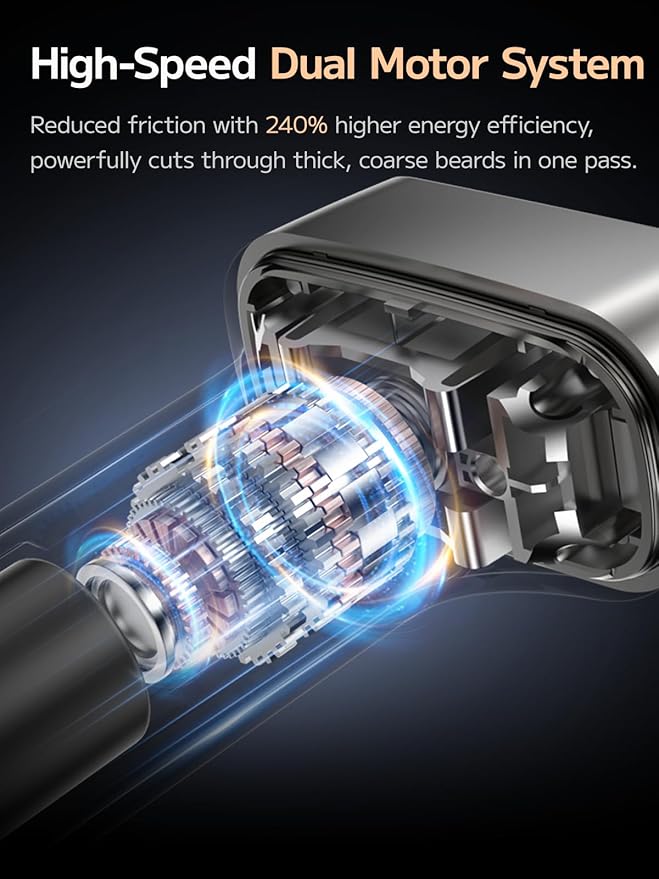 PLUZZ Electric Foil Shavers for Men Mini Electric Razor for Face &amp Beard Samll Shaver Portable Compact &amp Lightweight for Travel - IPX7 Waterproof Cordless Fast Charge 3 Blades Wet/Dry Use