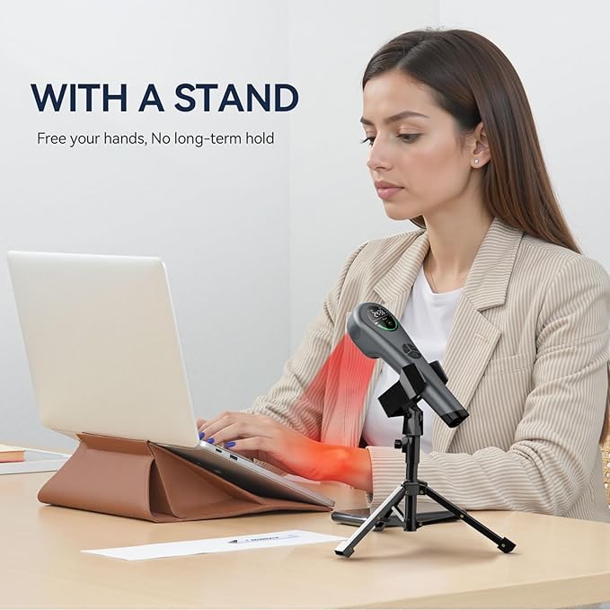 Handheld Red Light Therapy with StandNear Infrared Light Therapy Devices for Pain Relief Joint and Muscle Pain for Pets(4 * 808nm+14 * 650nm)
