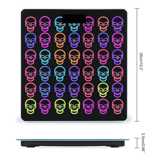 Smart Scale for Body Weight Digital Bathroom Weighing Scale Energy Saving Scale Neon Skulls