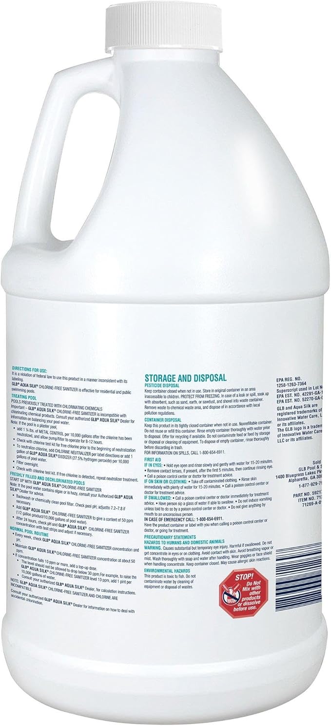 GLB 71269 Aqua Silk Sanitizer (0.5 gal)