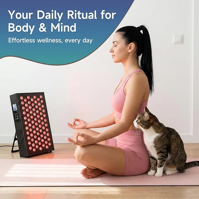 Red Light Therapy Box 5in1 LED with 630-660-810-830-850 Metal Case 3 Modes Red Light Panel with Soft Belt 6 Timing Set - 9 Pulse Modes - 4-Level - Red Light Therapy Panel for Body